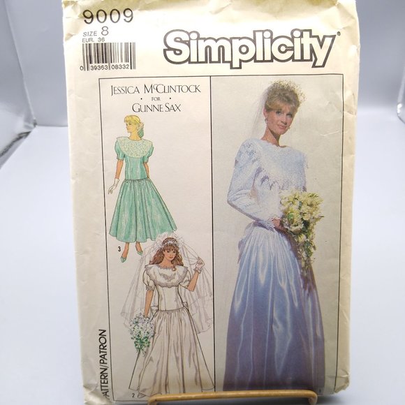 Vintage Sewing PATTERN Simplicity 9009, Jessica McClintock Gunne Sax 1988 Misses - Picture 1 of 2